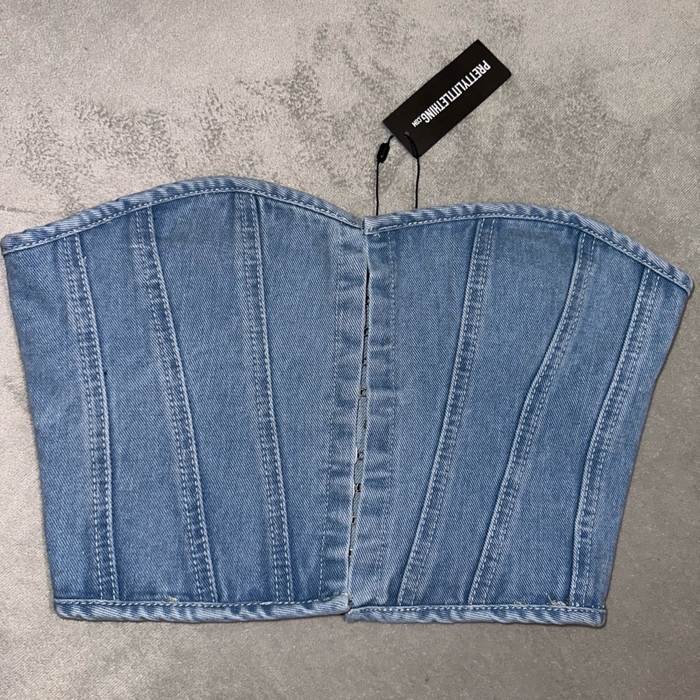 PLT denim corset top